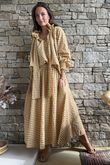Nonni Gingham Poet Blouse Indian Yellow